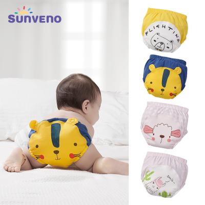 China 2pcs Sunveno Baby Training Pants Cloth Diaper Reusable Washable Plain Weave Newborn Diaper Toddler Pants Changing For Baby 6-36M for sale