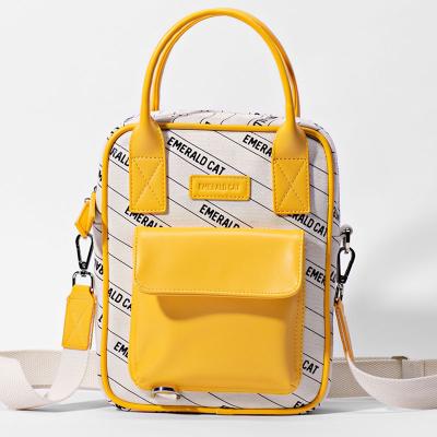 China New Arrival Anti-theft Women Messenger Bag Female Rucksack Yellow Canvas Backpack For Ladies Girls for sale