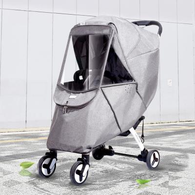 China Universal Stroller Rain Cover Baby Stroller Rain Cover Wind Dust Weather Shield With Windows For Strollers Pushchairs Stroller Accessories for sale