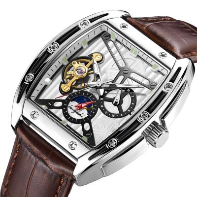 China Fashion Day/Date LAOGESHI Luxury Automatic Mechanical Square Watch Mechanical Skeleton Wristwatches for sale