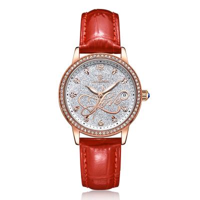 China Diamonds Ladies Watch Fashion Ladies Wrist Watch Women High Quality Leather Date Automatic Luxury Woman Watch With Date for sale