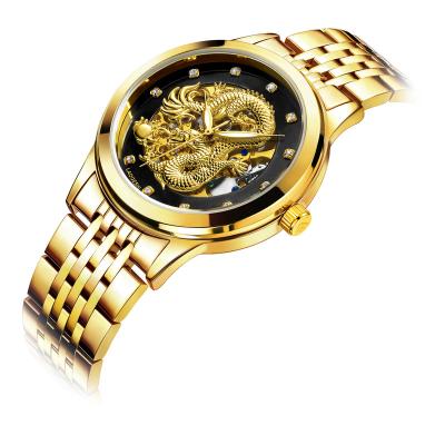 China Gold Water Resistant Waterproof Mesh Band Wrist Men Watch Price Orient Watches For Men High Quality Mechanical Automatic Skeleton Watch for sale