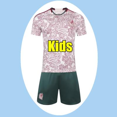 China Shirts & Tops Wholesale 2022 Mexico Football Jerseys Kids Youth Boys Child World Cup Soccer Shirts White Uniform Away for sale