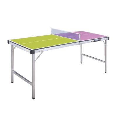 China Including 2rackets Folding Ping Pong Tennis Tables Indoor Mini Leg Aluminum Ping Pong Table for sale