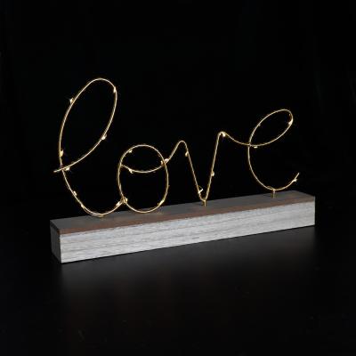 China Europe iron ornaments home decoration love home alphabet led desk ornaments led personalized ornaments for sale