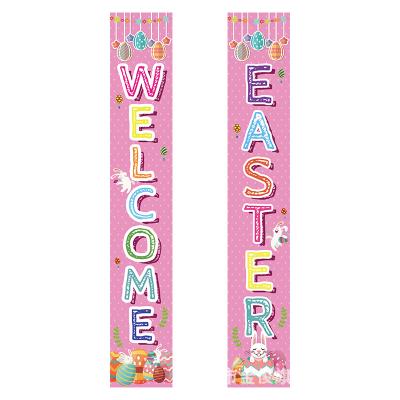 China Easter Spring Flag Outdoor Hanging Banner Holiday Decoration Door Banner/Holiday Easter Party Decoration for sale