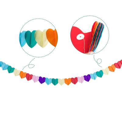 China Wholesale valentines day valentines day decoration heart hanging paper garland for sale