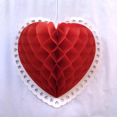 China Wholesale Paper Wedding Paper Hearts Valentine's Day Honeycomb Festival Party Decorations for sale