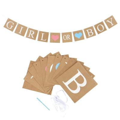 China Paper Girl or Boy Letter Banner Baby Shower Alphabet Garland for sale