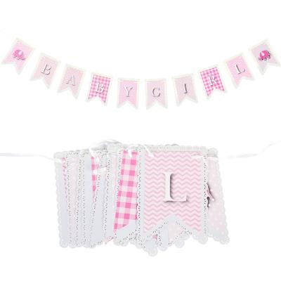 China Baby Shower Decorations Letter Banner Baby Shower Alphabet Paper Garland for sale