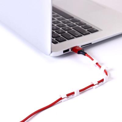 China Multifunctional Wire Management Plastic Self Adhesive Black White Cable Organizer USB Desk Cord Clips Ties Fixer Clip Holder for sale