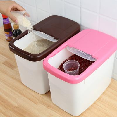 China Food Storage 10kg Rice Tall Storage Box Rice Storage Containers 20lbs Kitchen Freshness Large 3 Size Plastic Cereal And Pantry Storage Containers for sale