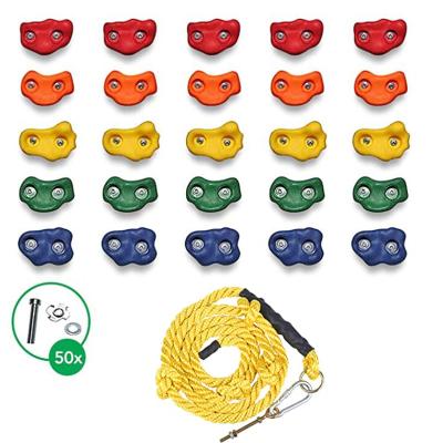 China Outdoor 25PCS Plastic Kids Adventure Rock Climbing Stones Climbing Wall Swing Holds For Kids Playground Amusement Park for sale