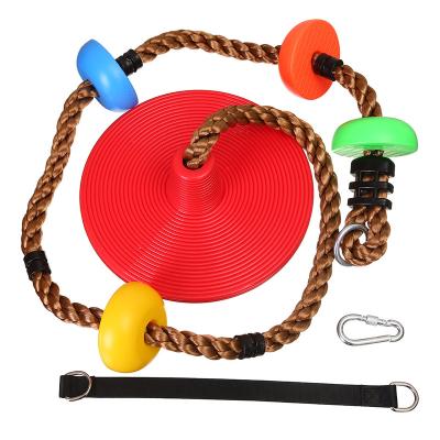 China Plastic Child Swing Inside And Outside Swing Disc Kids Clibing Climb Around Disc Rope Swing for sale