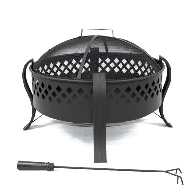 China Outdoor Heater OEM/ODM Offer 30 Inch Portable Outdoor Fire Pit and BBQ with Lattice Core Metal Pattern Design for sale