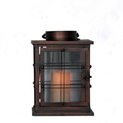 China / Home 2021 Classic Simple Look Vintage Copper Handwork Outdoor Decorative Metal Led Candle Lantern Wrought Iron for sale