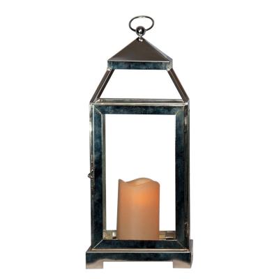 China Home Garden Decoration and Decorative Memorial Lamp Metal Frame Led Candle Home Hanging Lantern Retro for sale