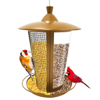 China Automatic High Quality 2 In 1 Plastic Metal Mesh Tube Bird Feeder For Bird Food Feeding for sale