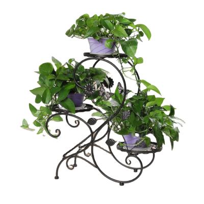 China 2021 Factory direct wholesale CLASSIC 3-Tier Art Decoration Plant Stand Metal powder coated frame flower pot holder for sale