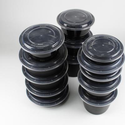 China Round Microwavable Plastic Meal Prep Containers PP Food Box 500ml Foodstuff Container for sale