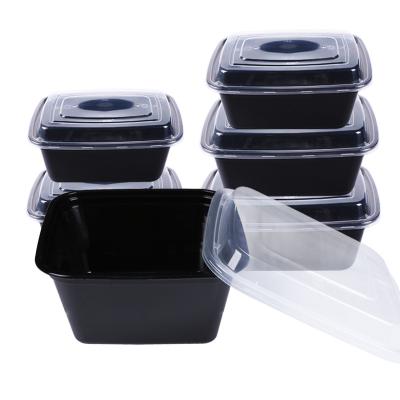 China Minimalist 200ml Disposable Safe Plastic Microwave Food Packaging Containers Rectangular Soup Bowl With Lid Box Meal for sale