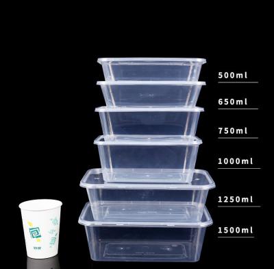 China Modern Disposable Lunch Box Plastic Rectangle Lunch Bento Box With Lids PP Disposable Lunch Container for sale