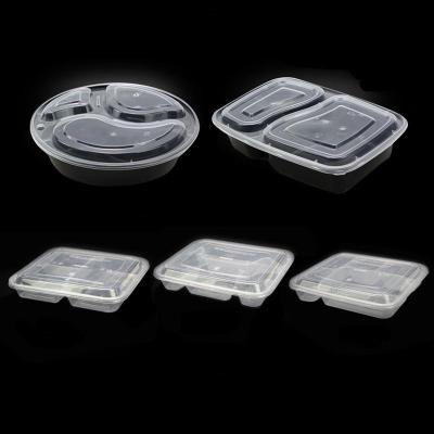 China Minimalist 25oz 800ml Oval Food Container Snack Disposable Packing Box PP Plastic Refrigerator Storage Box Microwavable Lunch Bento Box for sale