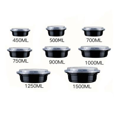 China Minimalist Disposable Microwave Disposable Round Food Container Food Packaging Plastic Boxes Against One Time Disposable PP Food Bowl for sale