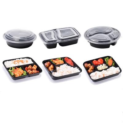 China Minimalist Compartment Meal Prep Containers With Stackable Lids Durable Plastic Disposable Food Storage Containers for sale