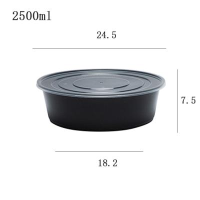 China Hot Selling American Microwavable High Microwavable Box Round Disposable Lunch Box With 3 Inserts for sale