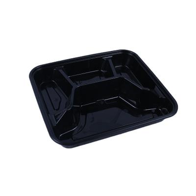 China Disposable Plastic Food 4 Compartment Lunch Round Disposable Plastic Lunch Meal Lunc Containers Plastic Food Takeout Box for sale