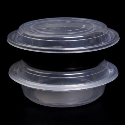 China Heatable Round Plastic Sealed Disposable Food Picnic Container Disposable Lunch Box Container for sale