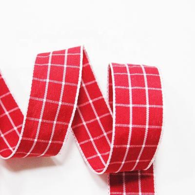 China Single Face Plaid Grid Gingham Series Printed Grosgrain Ribbon 100 Yards, Diy Handmade Materials for sale