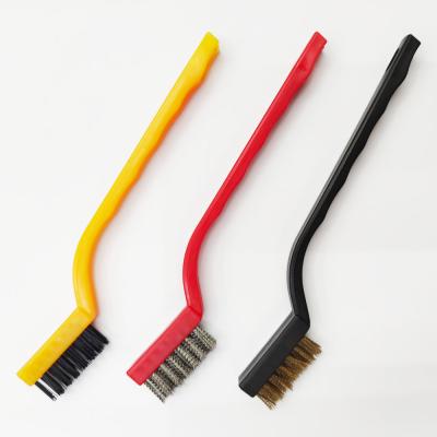 China 3PC Small Black Red Yellow Steel Wire Cleaning Brush for sale