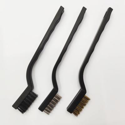 China 3PC Mini Steel Wire Brush Set Cleaning Copper Wire Brush for sale