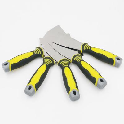 China Stainless / Carbon Steel Putty Handle Double Color Trowel Scrapers Rubber Knife for sale