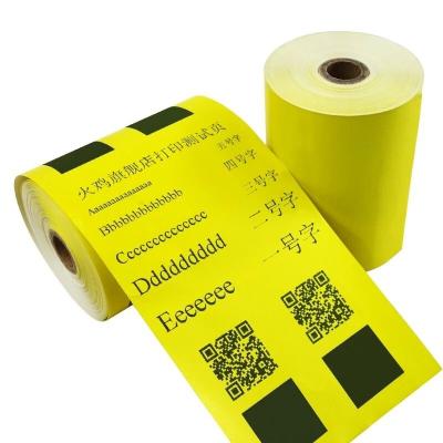 China 80mm x 60mm heat sensitive paper, yellow color, cash register receipt heat sensitive paper high quality color paper for sale