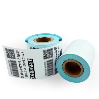 China Chinese Factory Heat Sensitive ECO 57 X 50 Mm Continuous Direct Thermal Label For Supermarket for sale