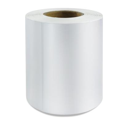 China Waterproof Manufacturing Wholesale Custom Printed 100*60mm Silver PET Label Roll For Zebra Printers for sale