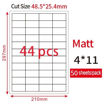 China Custom Printing Self Adhesive Barcode 44 Up Labels 48.5x25.4mm A4 Address Labels For Inkjet / Laser Printing for sale