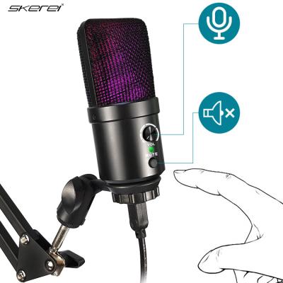 China USB Microphone SKEREI RGB USB Condenser Wired Desktop Microphone U780 for sale