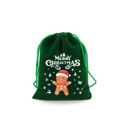 China Recyclable Multi-size New Brand Christmas Gift Pouch Velvet  Red Velvet Jewelry Bag Can Custom Own Logo for sale