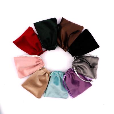 China Recyclable 50pcs/lot Good Quality All size Jewelry Packaging Soft Velvet Pouch  Drawstring Dust Ornaments Pouch Can Custom Logo for sale