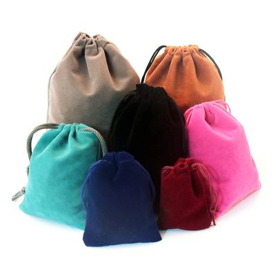 China Eco-friendly Recyclable 10*12cm Wholesale Jewelry Packaging Velvet Drawstring Bag Candy Gift Cosmetic Organizers Hari Extensions Pouch  Can Custom Logo for sale