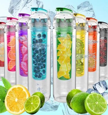 China 2019 new products sustainable fruit water bottle/plastic drink sports bottle fruit infuser/detox water bottle for sale