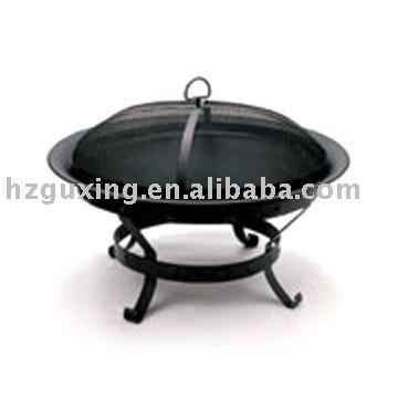 China Corrosion Resistance Outdoor BBQ Carbon Steel Fire Pit With Cover for sale