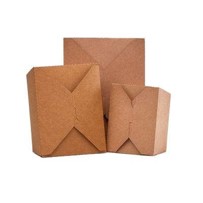 China Wholesale Food Food Grade Kraft Paper Salad Food Take Out Package Boxes for sale