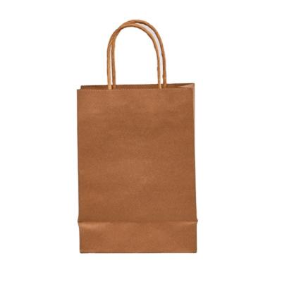 China Recycled Materials Customized Logo Printed Recyclable Biodegradable Brown Packing Kraft Paper Shopping Bags With Logo Twisted Handle for sale