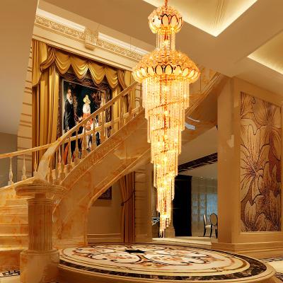 China luxury modern glass crystal chandeliers for villa/house lamp/stairwell/modern customized pendant light for sale