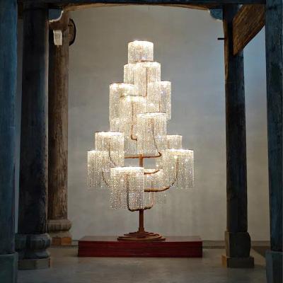 China Modern Luxury Crystal Tree Floor Lamp Window Decoration Lamp for sale